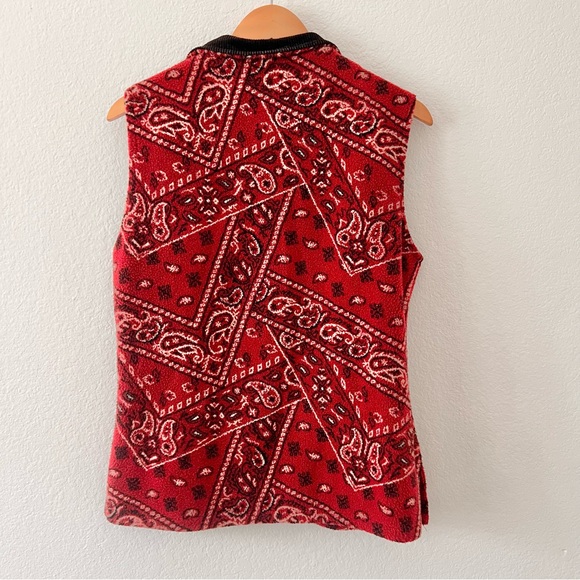 Vintage Coldwater Creek Bandana Sherpa and Corduroy Vest Sz S - Picture 5 of 5